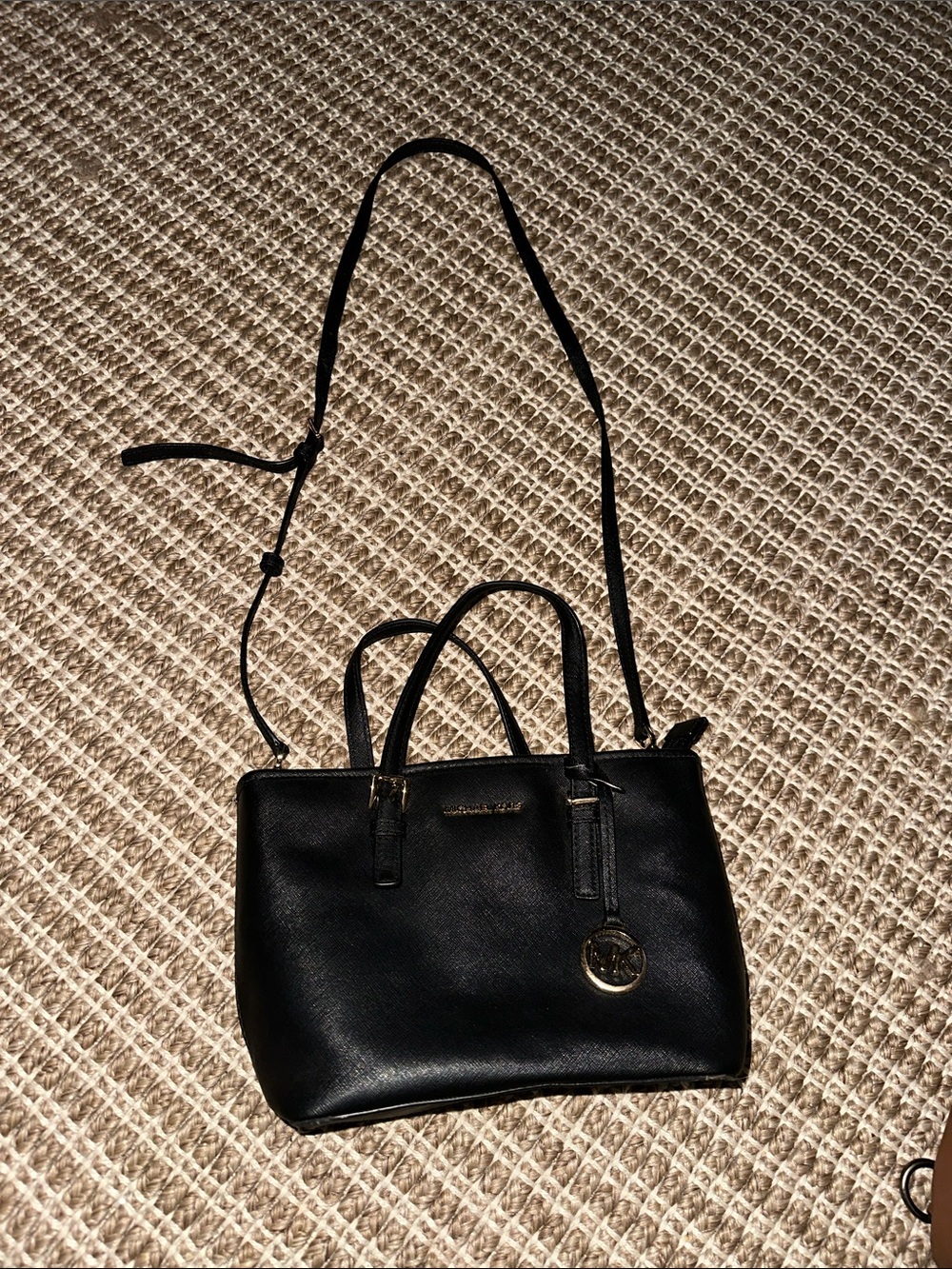 Michael Kors small Black Leather Satchel with Gold Accent